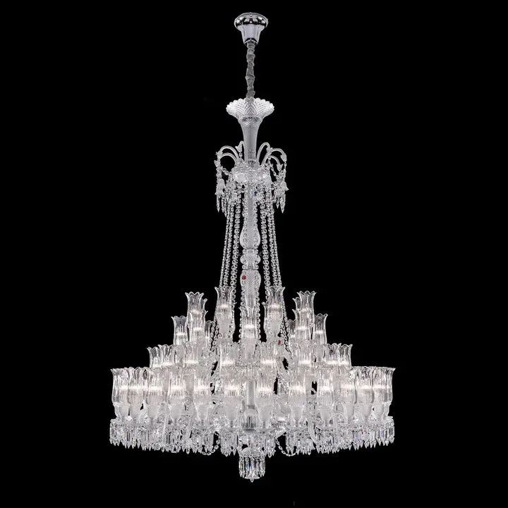 Extra Large French-style Romantic Flower Branch Art Crystal Chandelier Multi-layers Chrome Crystal Light for Big Foyer/Staircase/Hallway