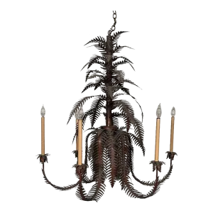 Fern Leaf Sculptural 6-Light Chandelier