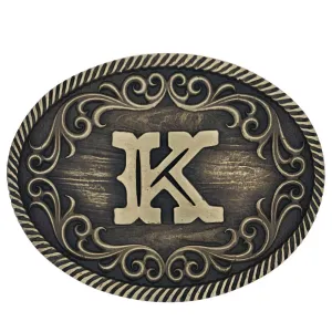 Filigree Initial K Attitude Belt Buckle