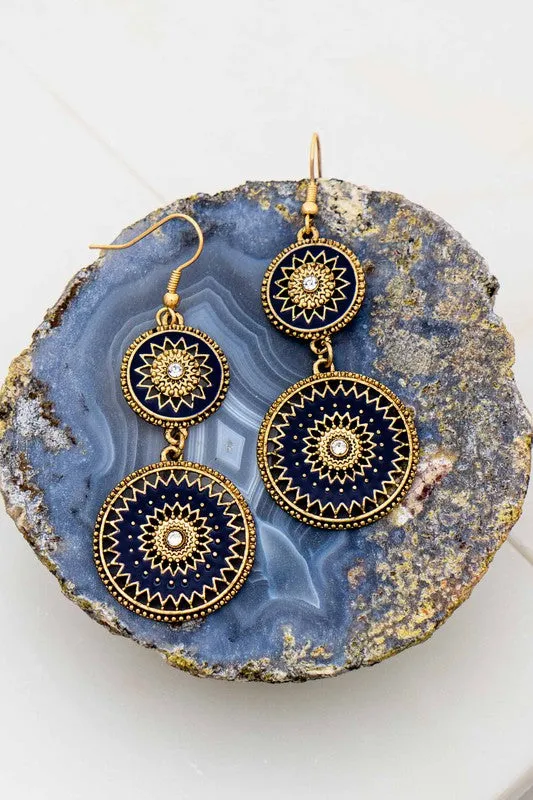 Filigree Medallion Drop Earrings