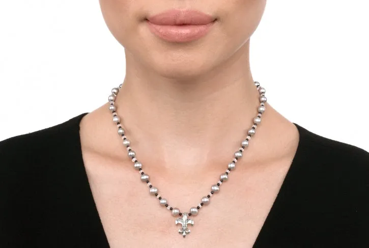 Fleur de Lis Pearl Moonstone Necklace