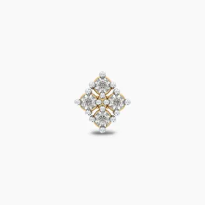Four Stone Yellow Gold Diamond Nose Stud