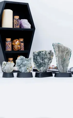 Galaxy Amethyst Flower Cluster Formations On Stands
