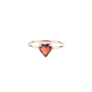 Garnet Heart Ring