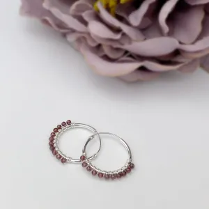 Garnet Hoop Earrings - VE597