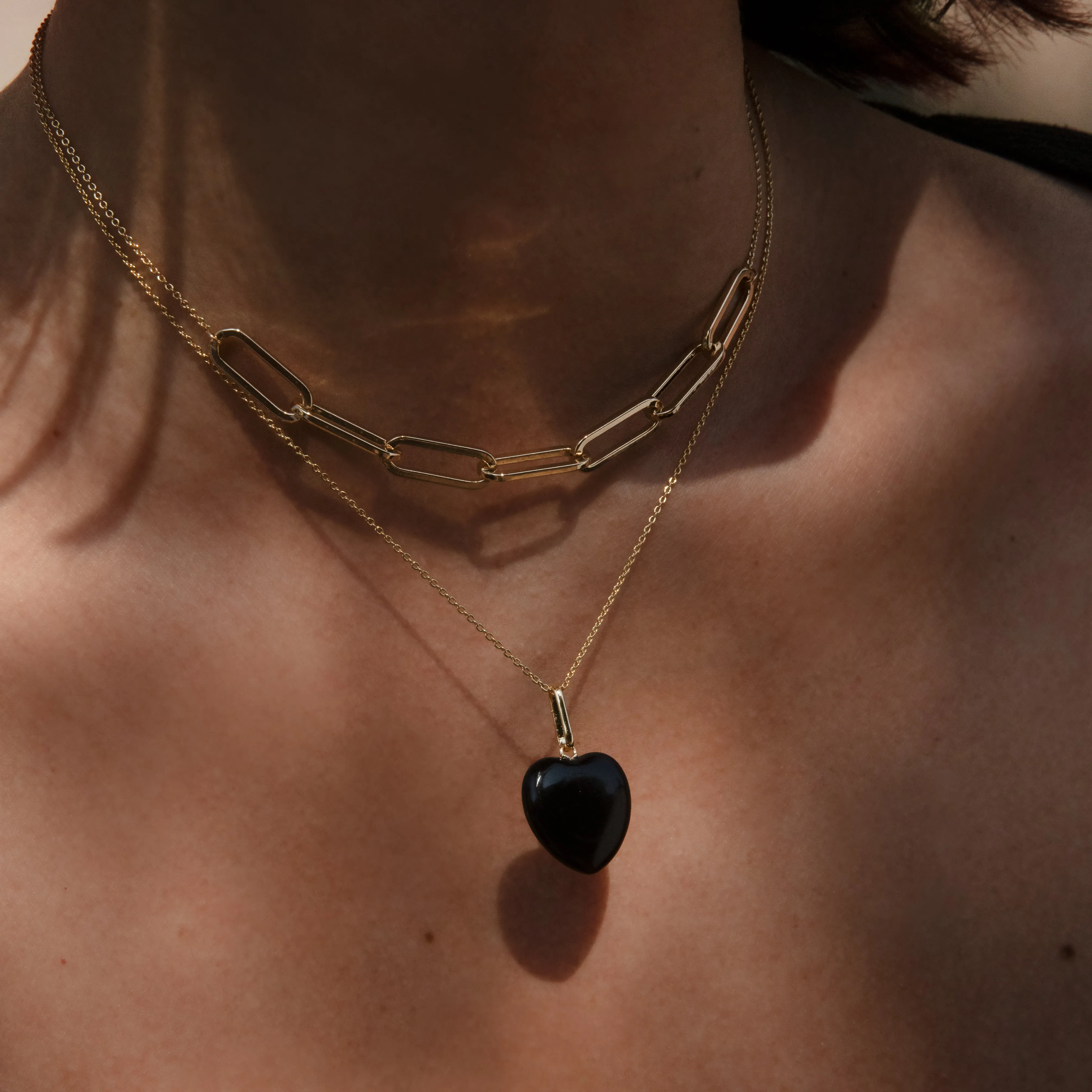 Gemma Onyx Heart Charm