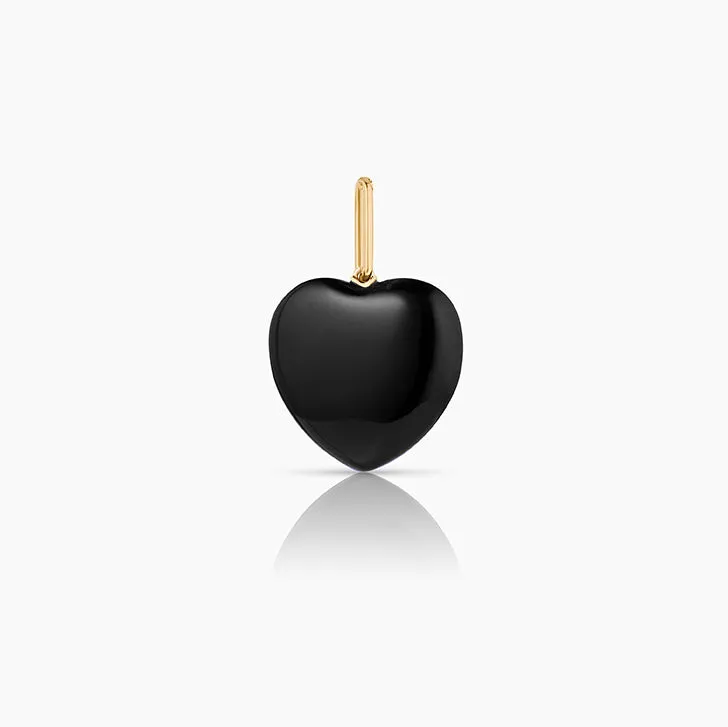 Gemma Onyx Heart Charm