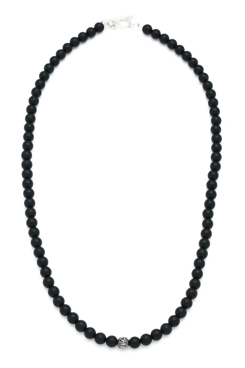 Gemstone Beaded Necklace with Sterling Spacer