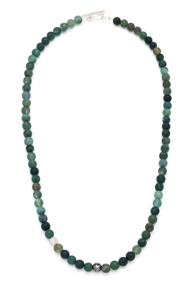 Gemstone Beaded Necklace with Sterling Spacer