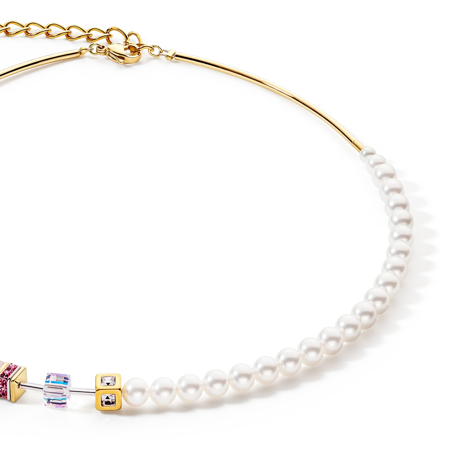 GeoCUBE® Precious Fusion Pearls necklace multicolour pastel