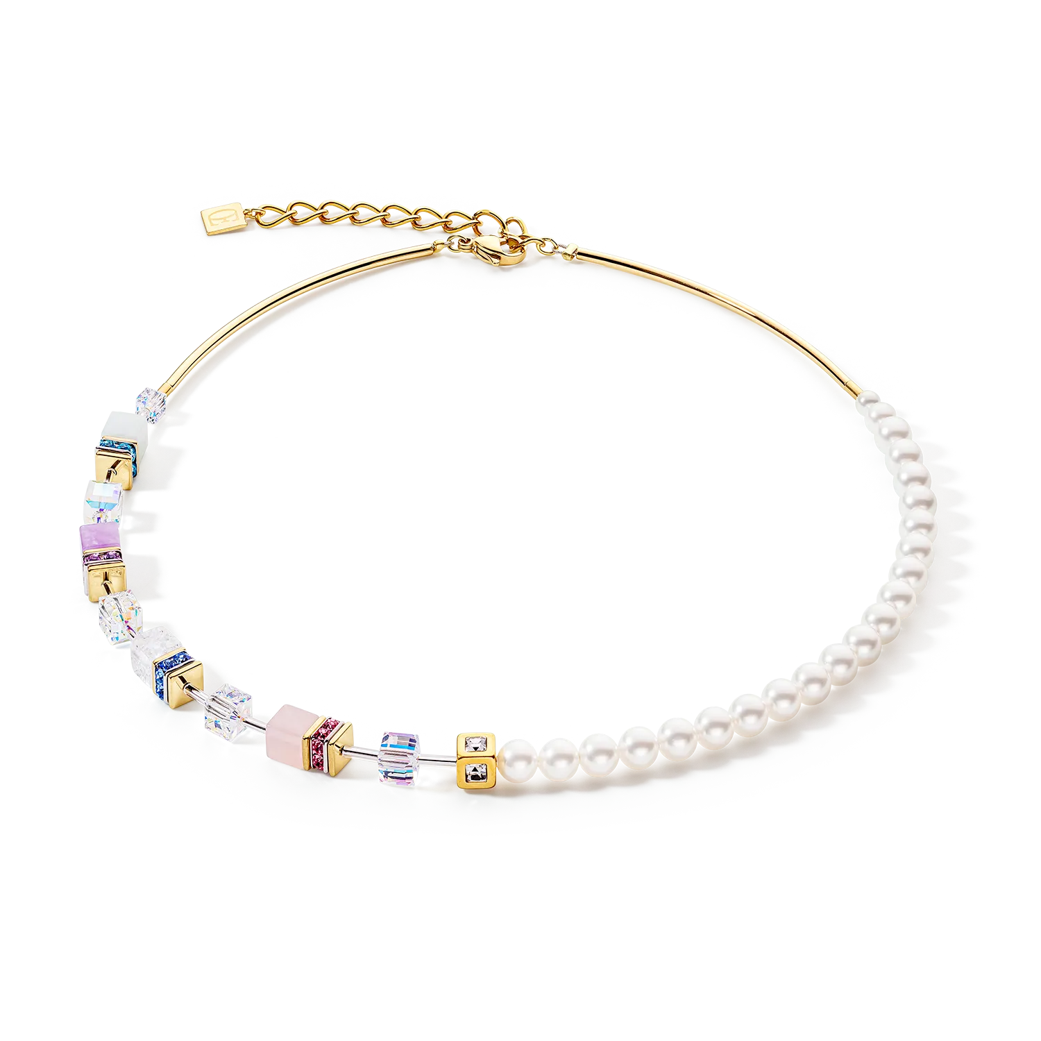 GeoCUBE® Precious Fusion Pearls necklace multicolour pastel