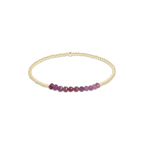 gold bliss 2mm bead bracelet - ruby by enewton