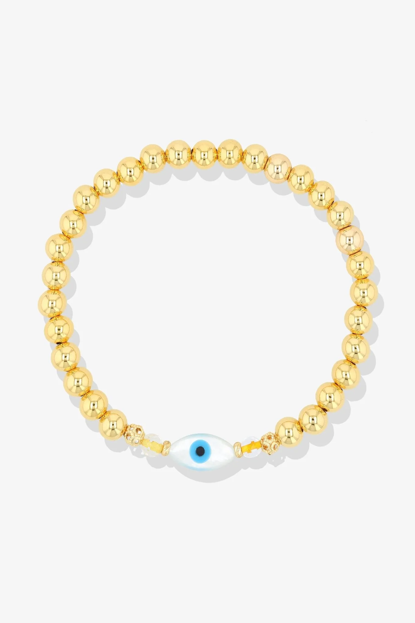 Gold Evil Eye Black Obsidian Bracelet