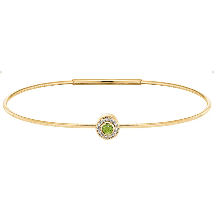 Gold Finish Finish Sterling Silver Round Simulated Ruby Birth Gem Bracelet with Simulated Diamonds