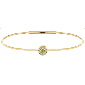 Gold Finish Finish Sterling Silver Round Simulated Ruby Birth Gem Bracelet with Simulated Diamonds
