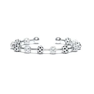 Golf Goddess Onyx and Clear Crystal Stroke Counter Bracelet