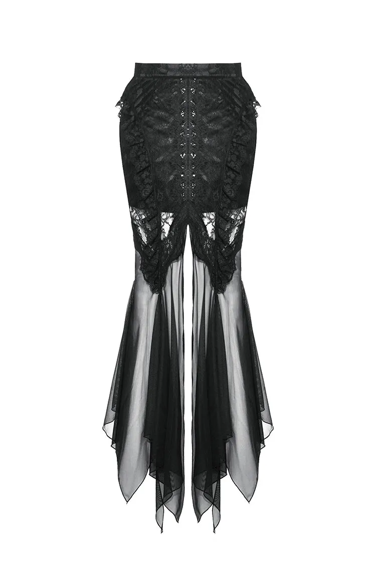 Gothic Lace and Mesh Mermaid Skirt KW365