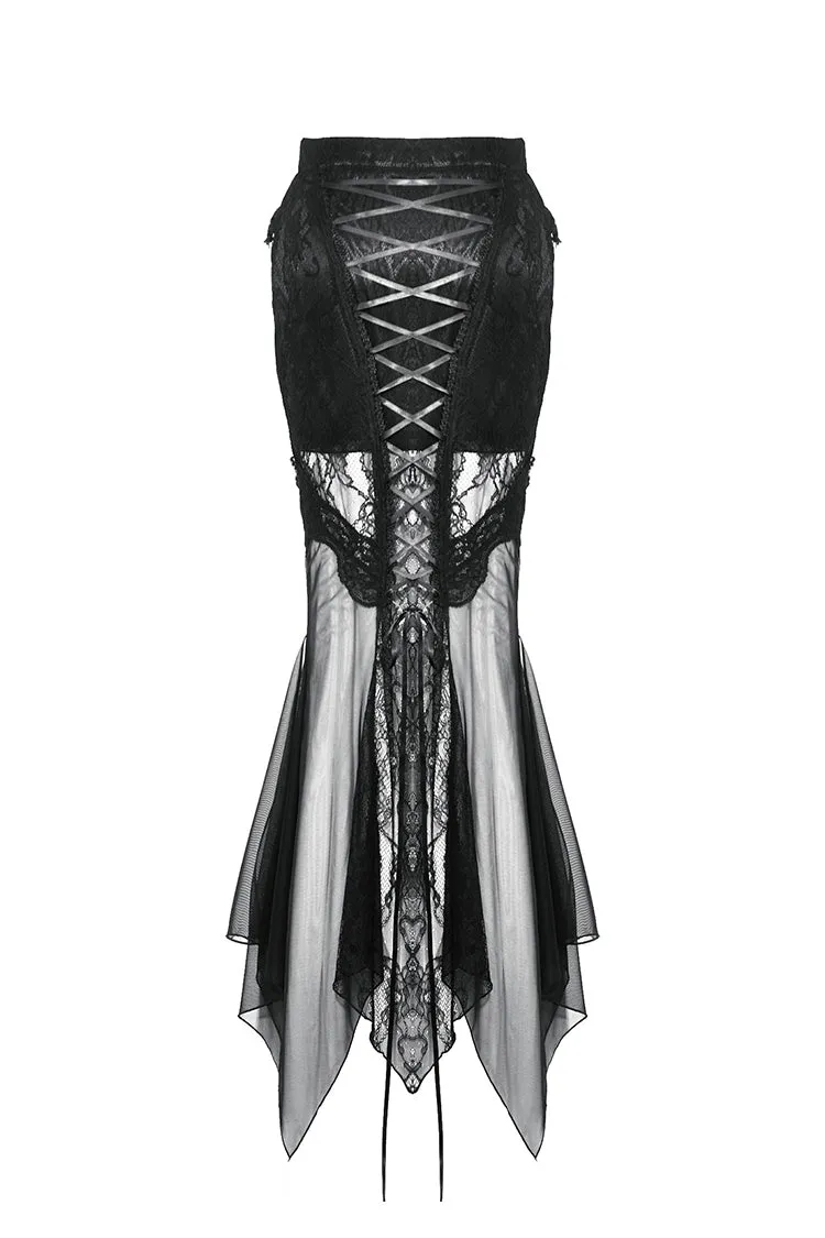 Gothic Lace and Mesh Mermaid Skirt KW365