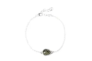 Green Amber ELEMENT Link Chain Bracelet - Baltic Beauty | Elegant & Unique Jewelry