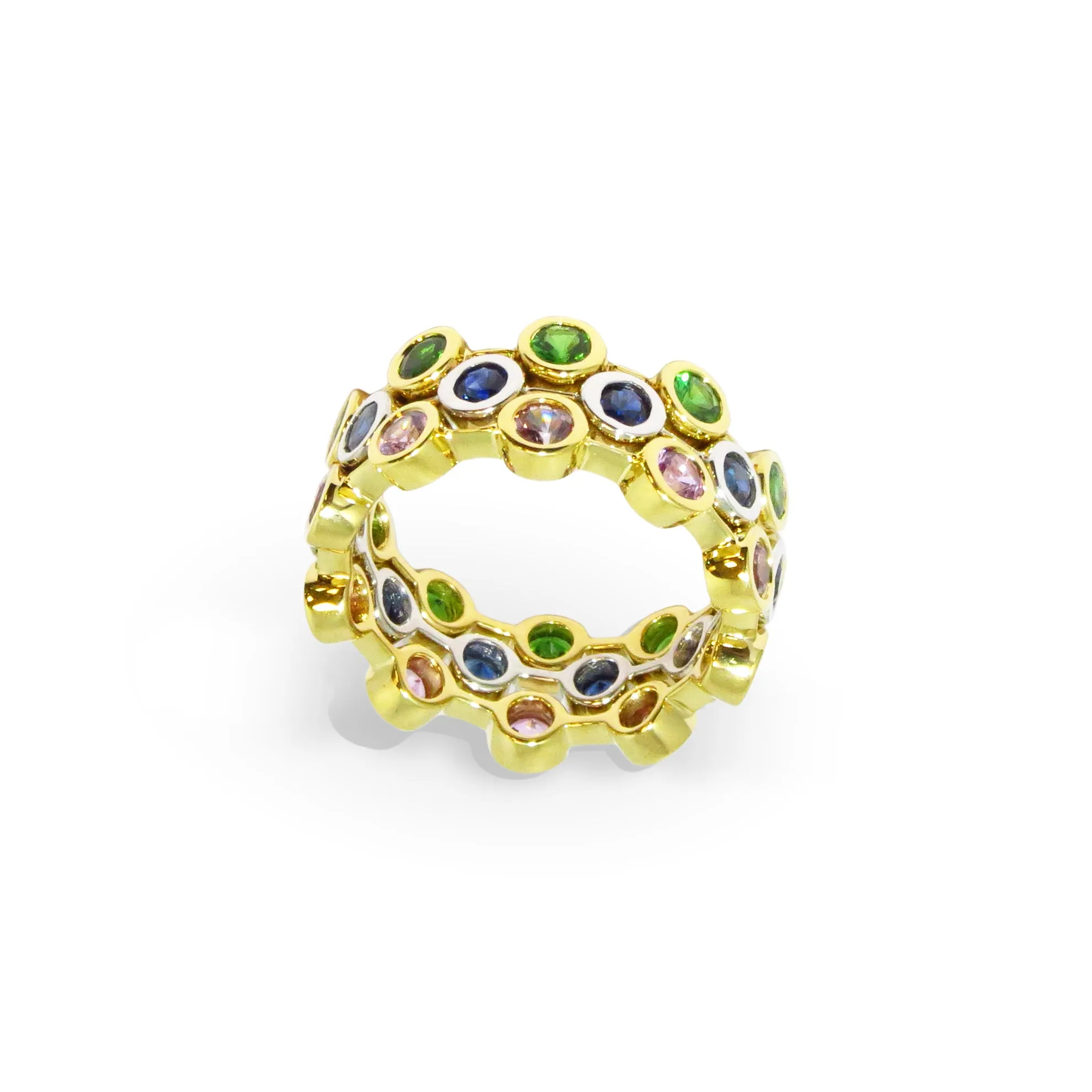 Green Garnet Eternity Band