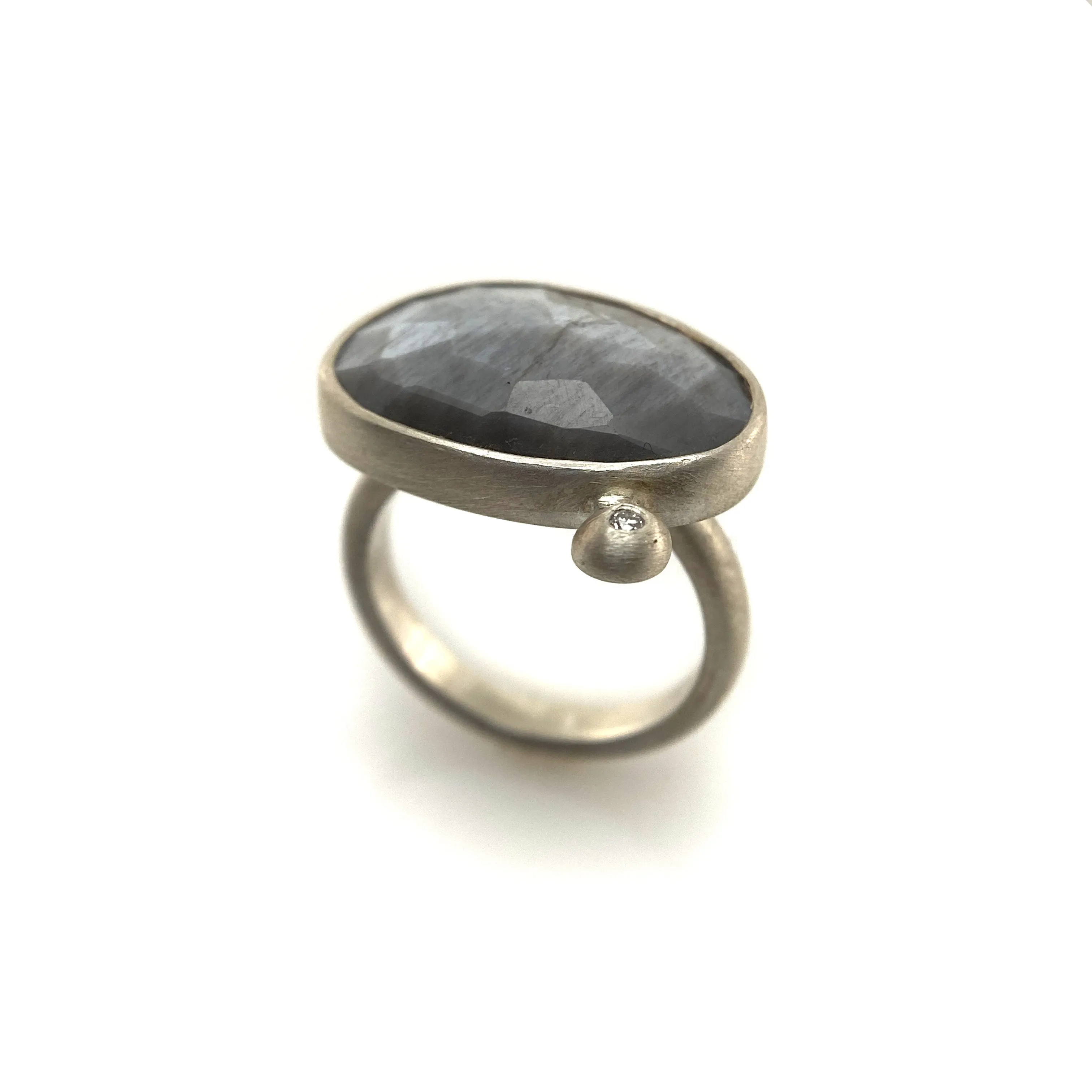 Grey Moonstone Ring