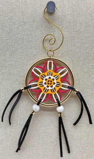 Hand painted Wooden Dreamcatcher w/ Moonstone (S)