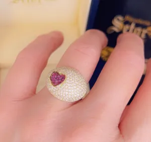 Heart cabochon ring