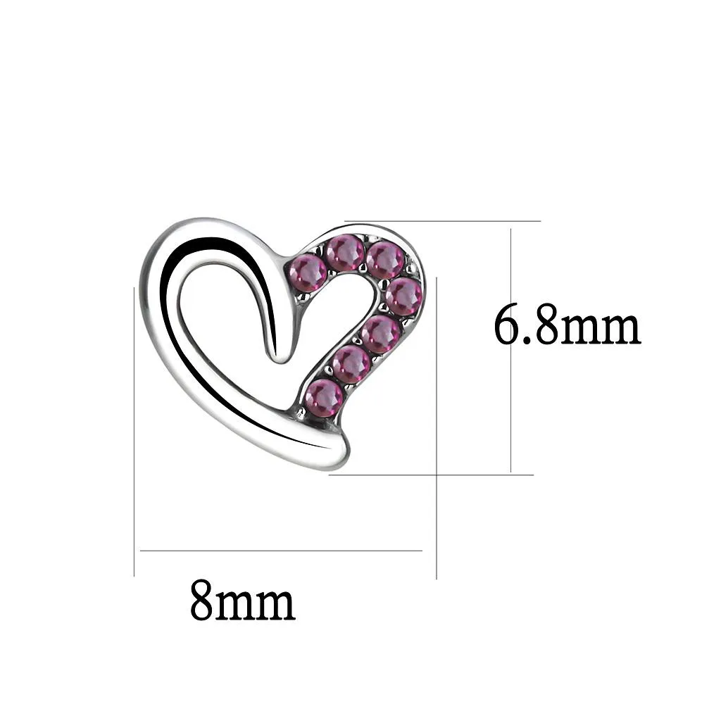 High polished (no plating) Stainless Steel Earrings with AAA Grade CZ in Ruby for Women Ruby Stone Color Style DA082
