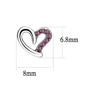 High polished (no plating) Stainless Steel Earrings with AAA Grade CZ in Ruby for Women Ruby Stone Color Style DA082