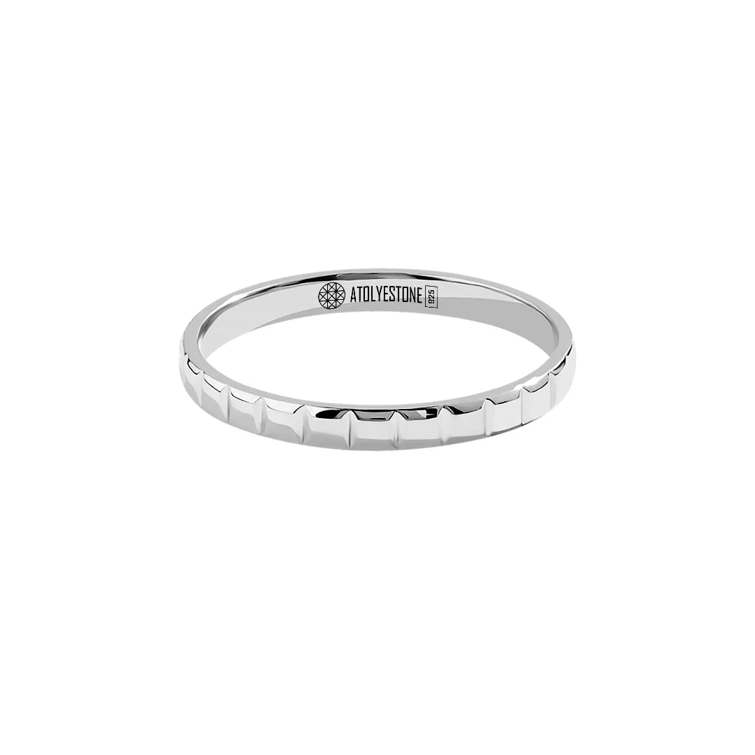 Ice Cube Band Ring in Silver