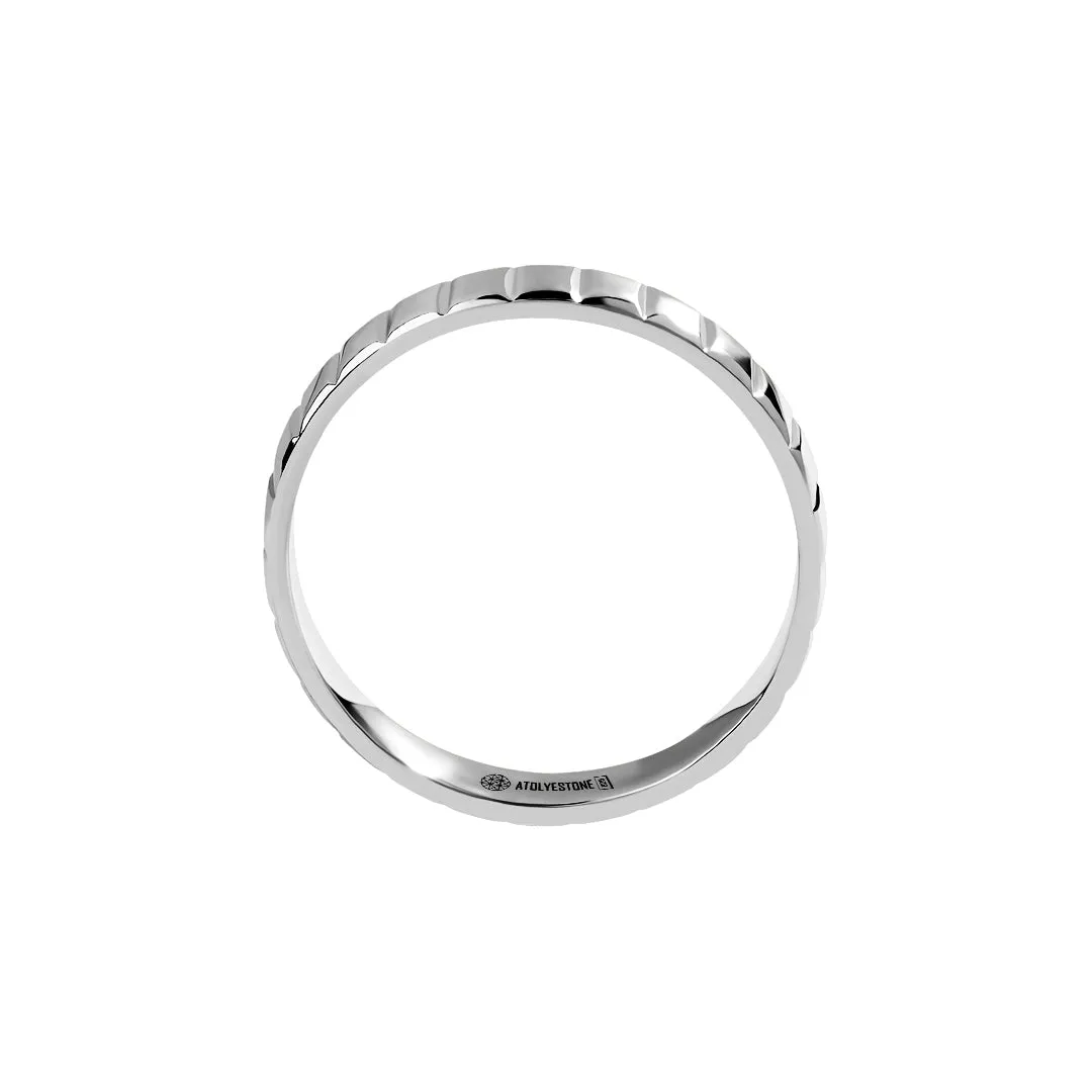 Ice Cube Band Ring in Silver