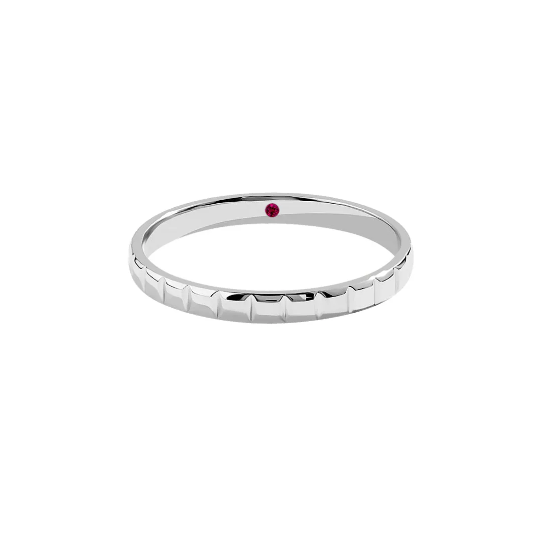 Ice Cube Band Ring in Silver
