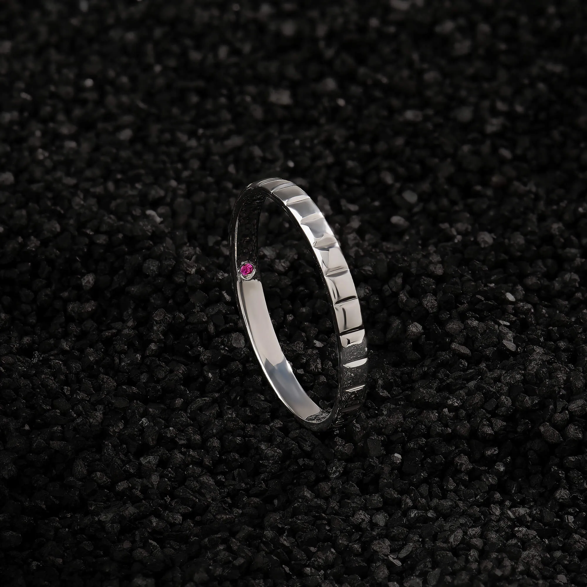 Ice Cube Band Ring in Silver