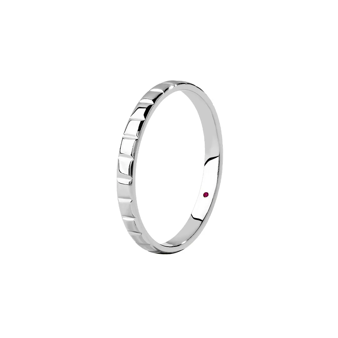 Ice Cube Band Ring in Silver