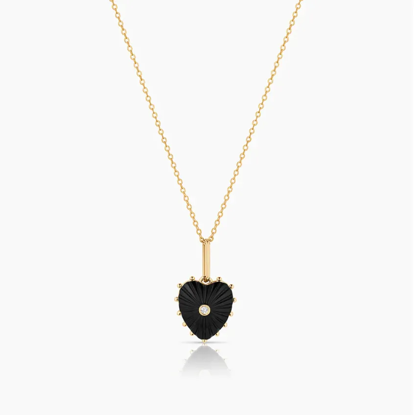 Isabel Onyx Heart Necklace