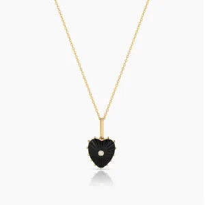 Isabel Onyx Heart Necklace
