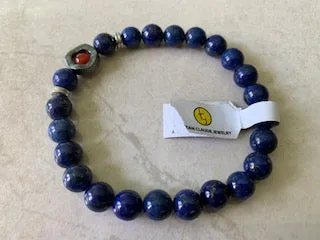 Jean Claude - Women's Lapis Lazuli & Hematite Stone Bead Stretch Bracelet