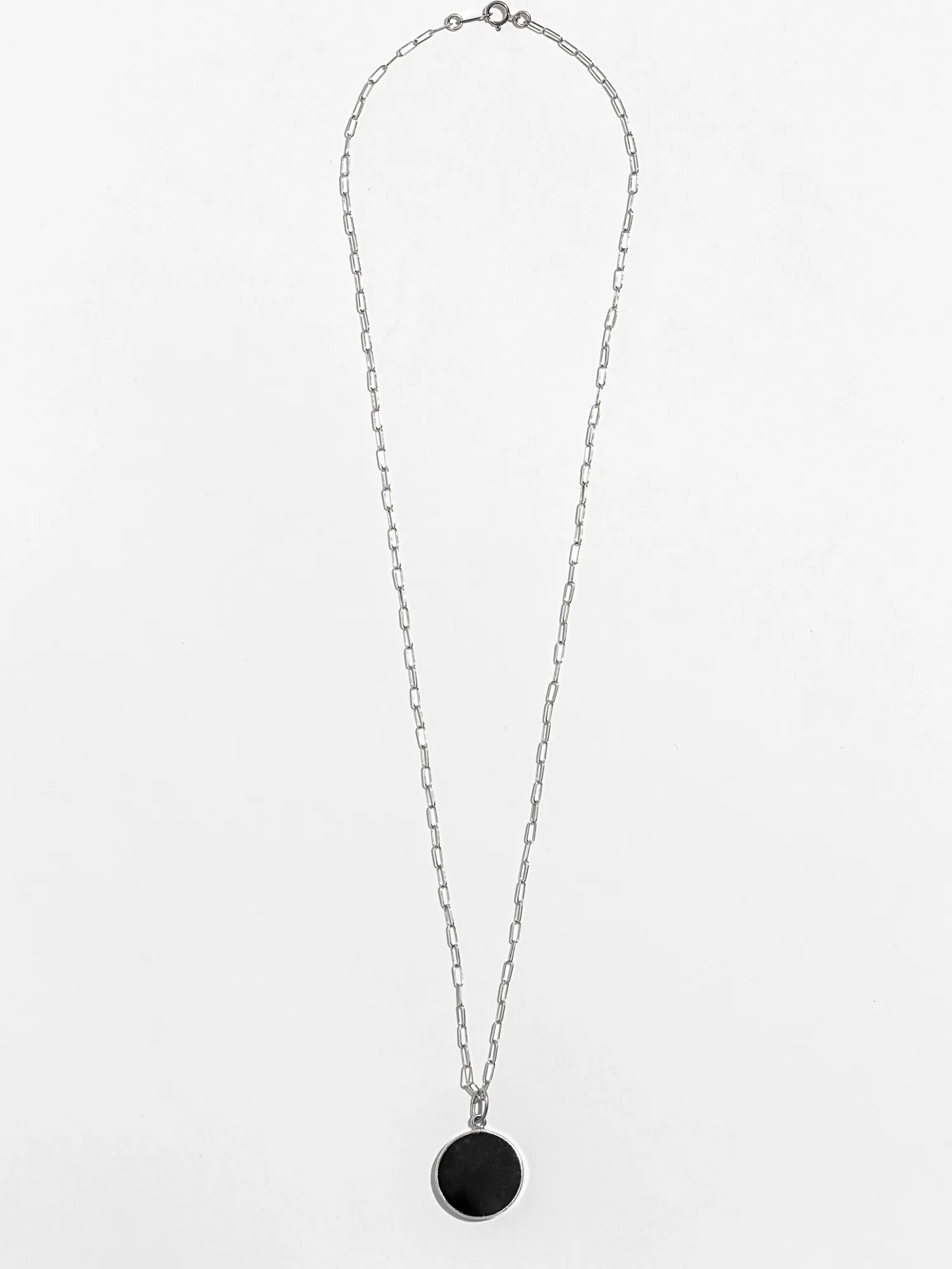Jessica Onyx Coin Pendant Necklace
