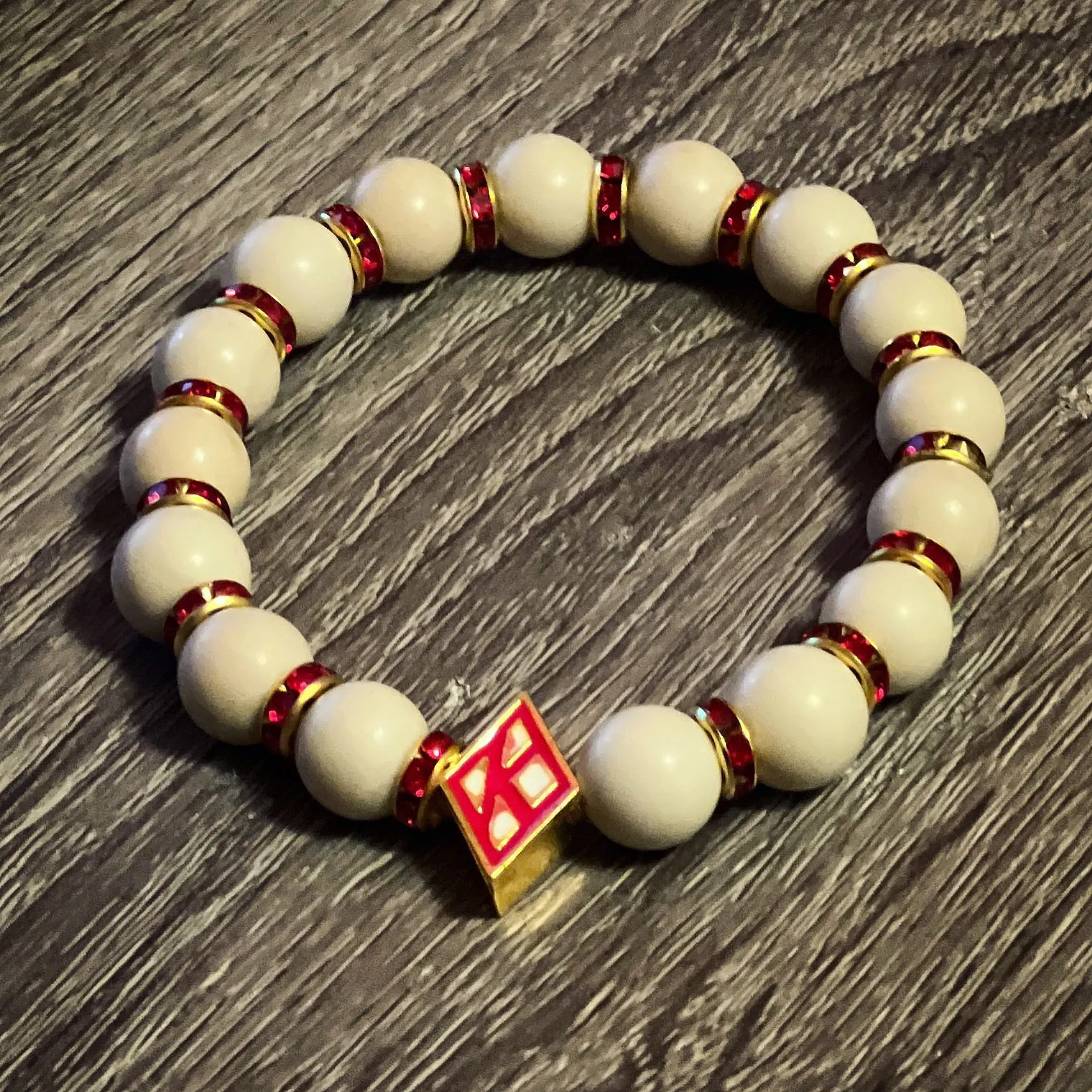 Kappa Alpha Psi Beaded Bracelet - Cream