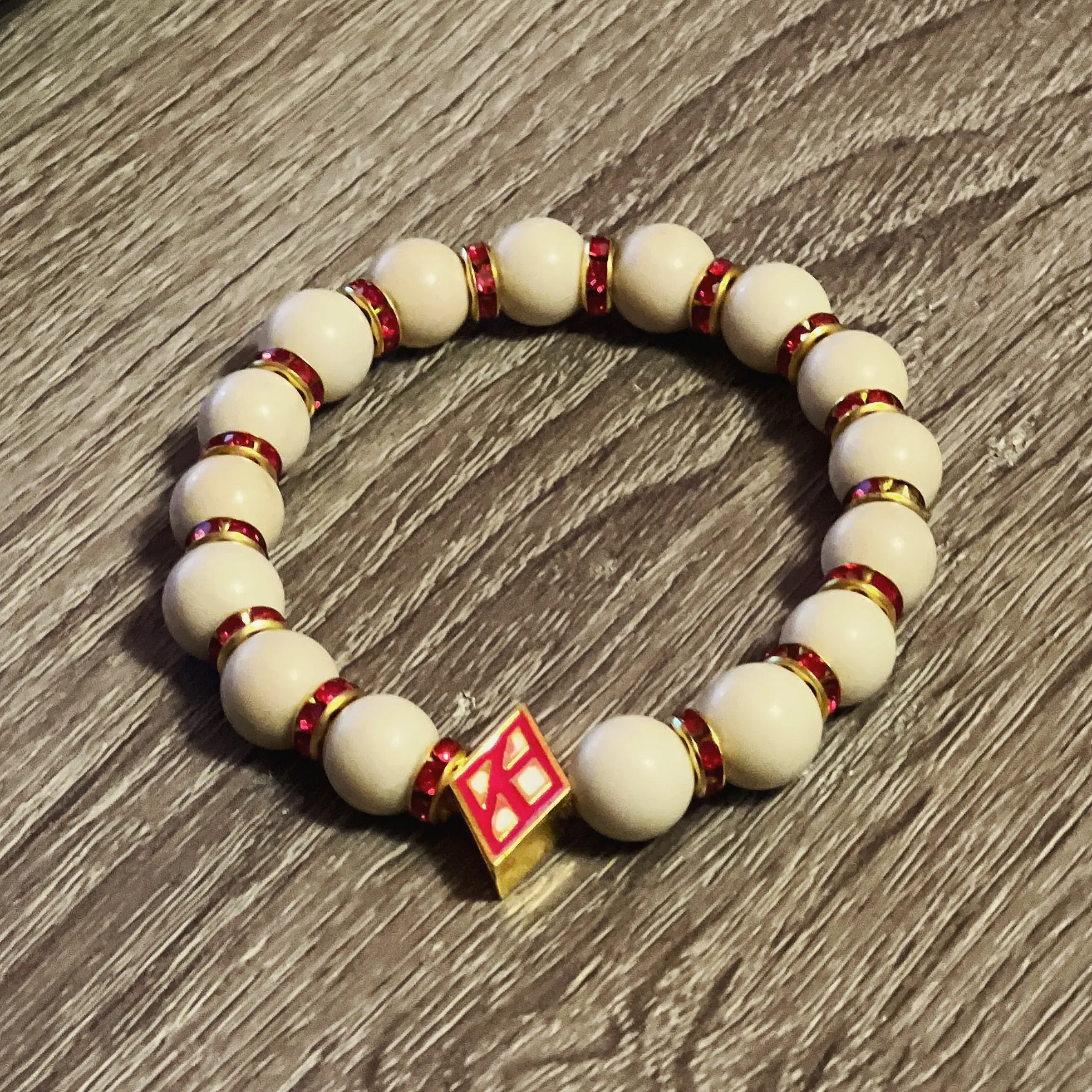 Kappa Alpha Psi Beaded Bracelet - Cream