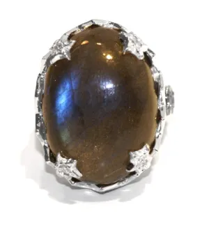 Kristine's Moon   Stars Cocktail Ring