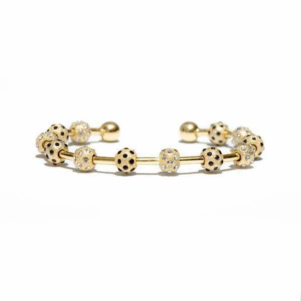 Ladybug Gold Crystal And Onyx Journal Bracelet