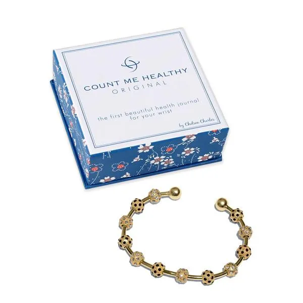 Ladybug Gold Crystal And Onyx Journal Bracelet