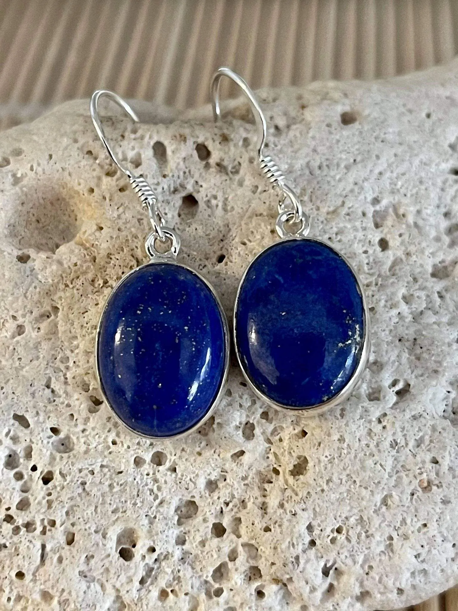 Lapis Lazuli Cabochon Earrings