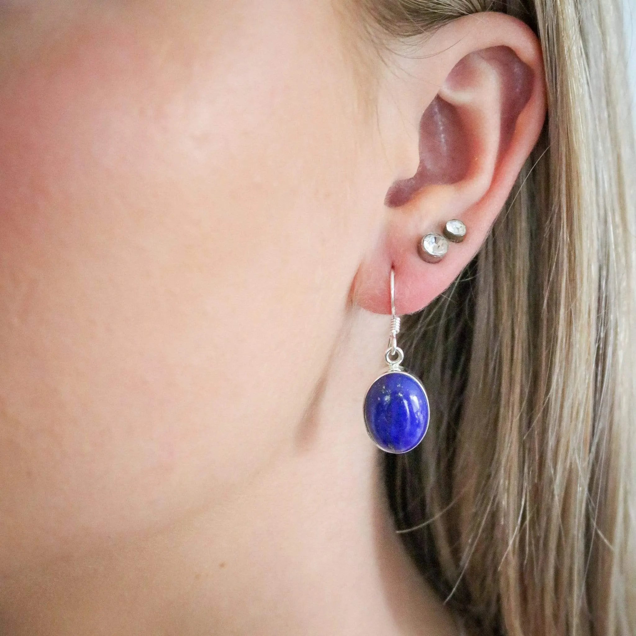 Lapis Lazuli Cabochon Earrings