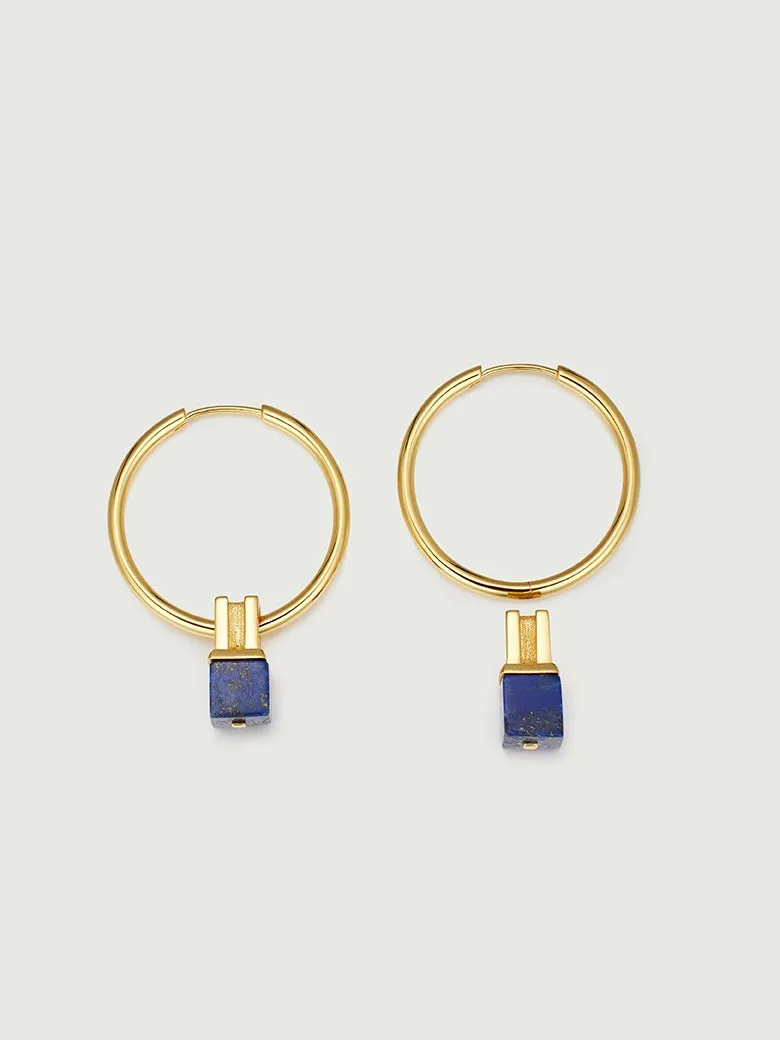 Lapis Lazuli Hoop Earrings