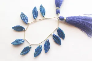 Lapis Lazuli Leaf Carving Beads