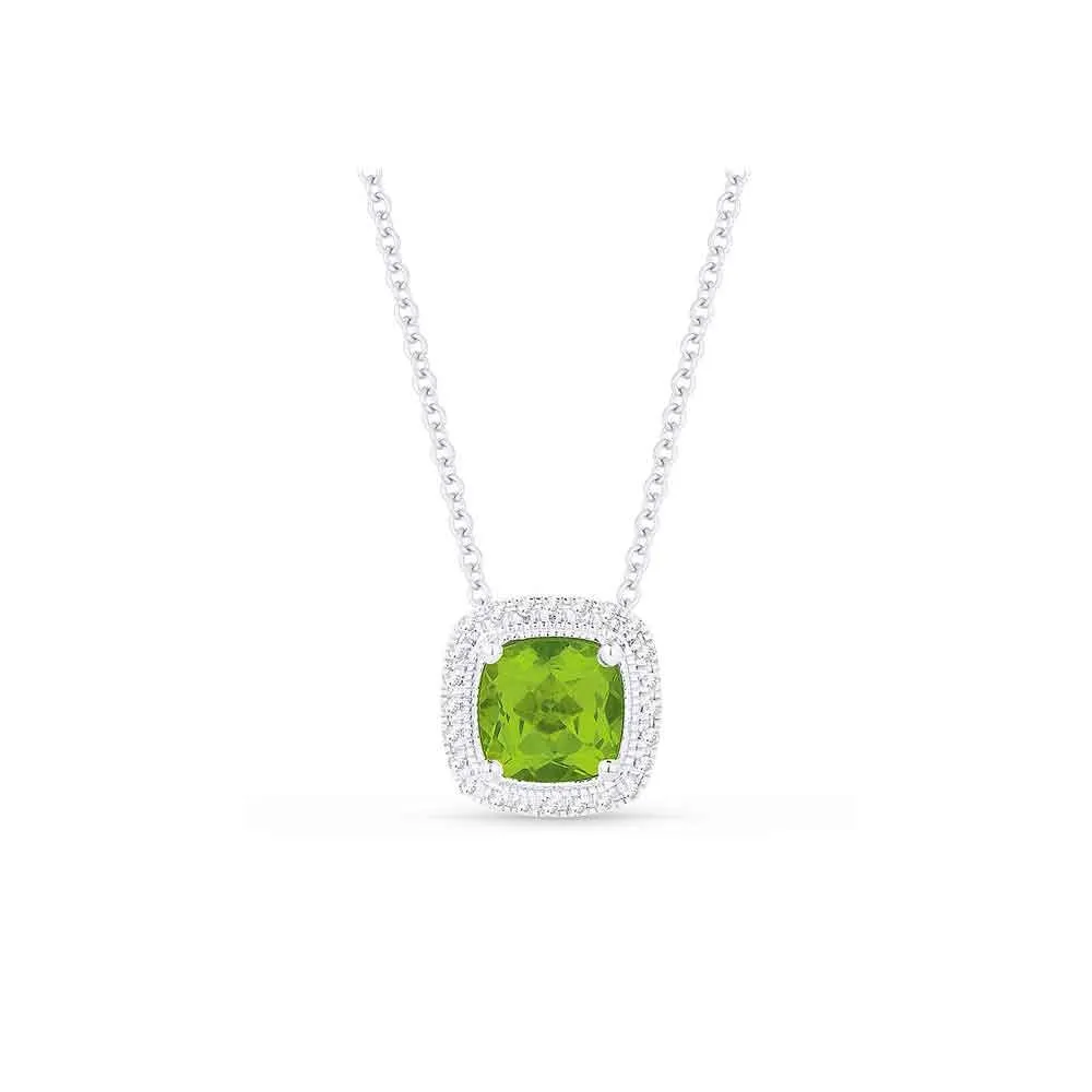 LaViano Fashion 14K White Gold Peridot Necklace