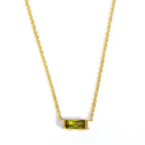 Love Waterproof Birthstone AUGUST Necklace 18K Gold Plating