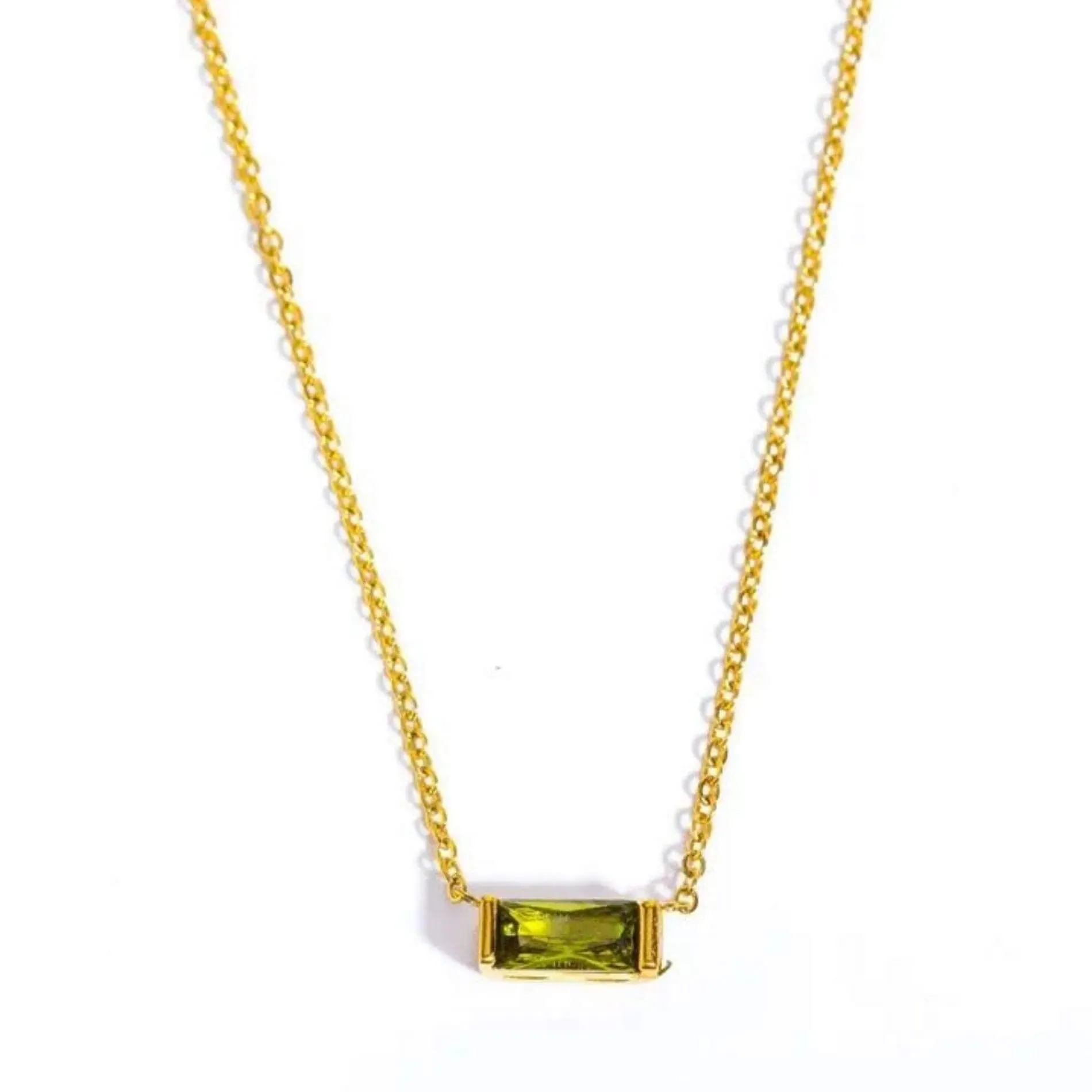 Love Waterproof Birthstone AUGUST Necklace 18K Gold Plating
